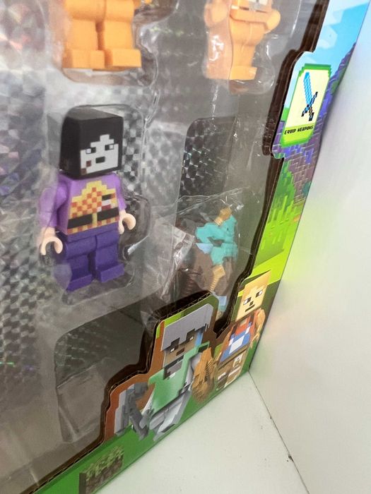 24 szt Ludzików Minecraft Klocki akcesoria Warden Bedrock gold