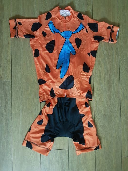 Strój kolarski ubiór rozmiar L motyw Flinstones