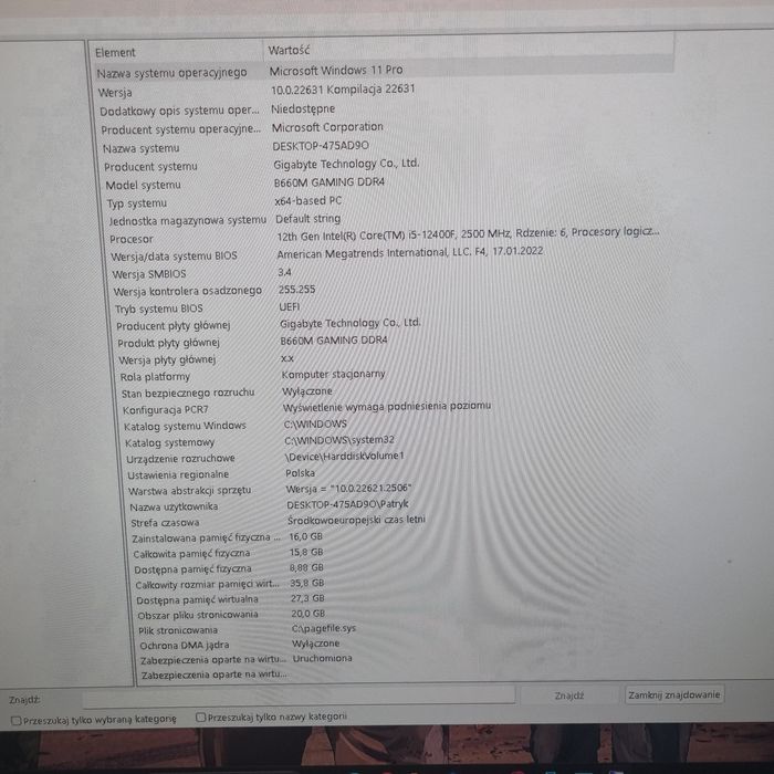 Komputer gaimingowy cały zestaw