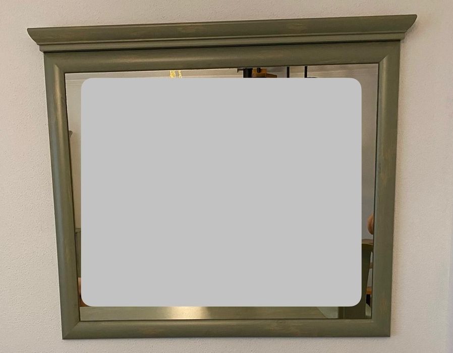 Lustro duże retro sosna zielona