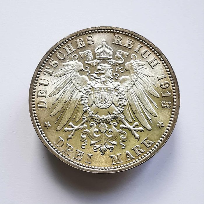 Saksonia, 3 marki 1913 E, Bitwa Lipsk, Pomnik