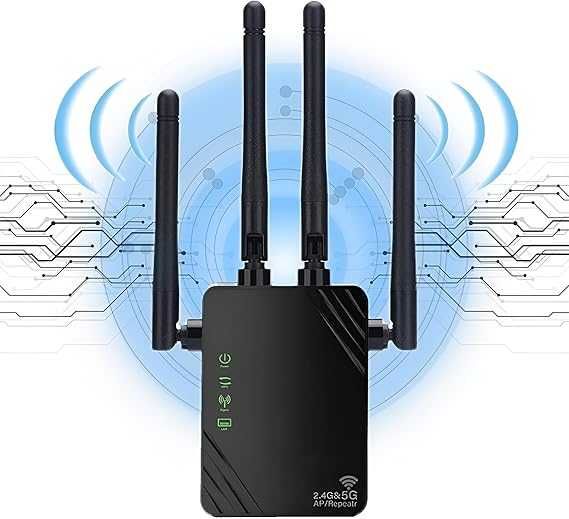 Wzmacniacz WiFi, 1200 Mbps, Dual Band 5 GHz i 2,4 GHz
