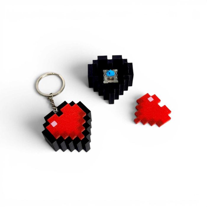 Brelok Serce Minecraft Klikacz Antystresowy Fidget PLA