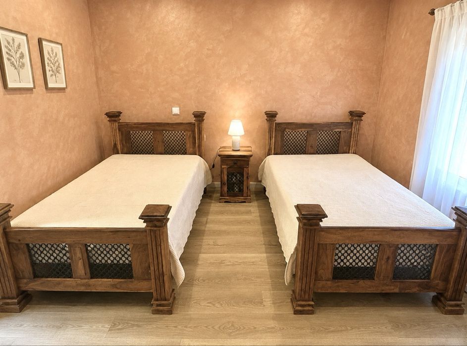 2 cama solteiro quarto madeira teca ferro oriental indiana rustica
