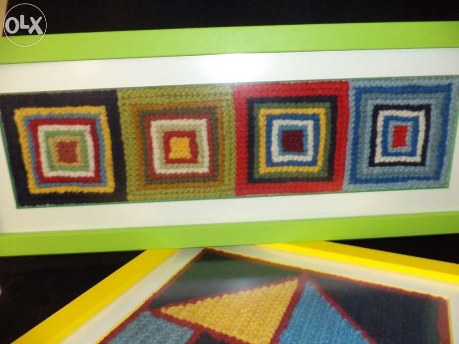 Quadros de Arraiolos - artesanato (feito â mão) moldura feita à medida