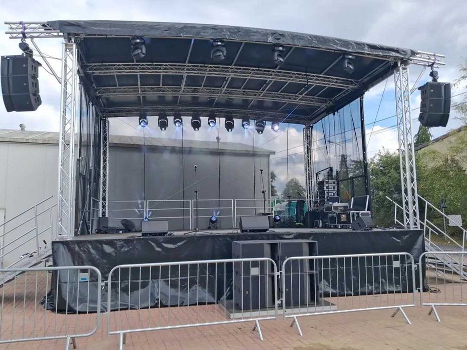 Wynajem sceny mobilnej 6x8, nagłośnienie, oświetlenie, Kino Plenerowe