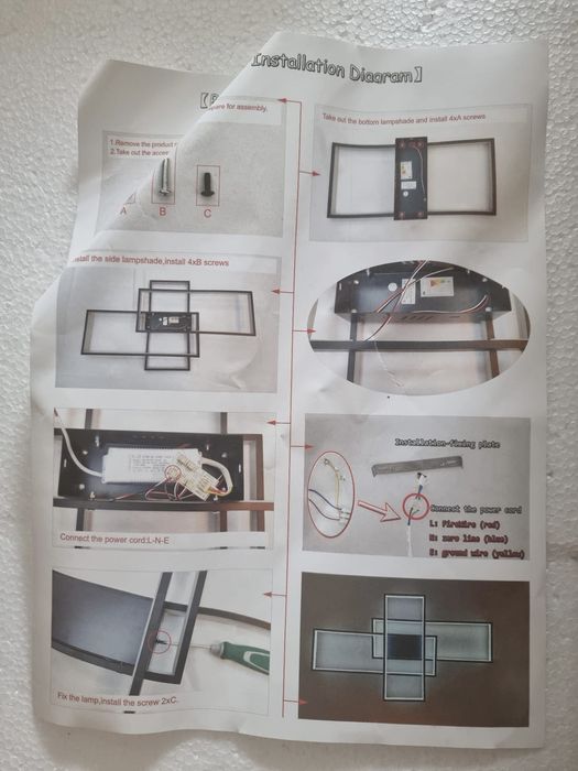 Luz de tecto com controlo remoto NOVA (nunca usada)