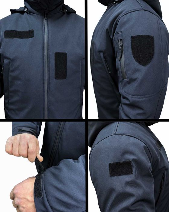 Куртка тактична синя Softshell для ДСНС, Укрзалізниці, Поліції