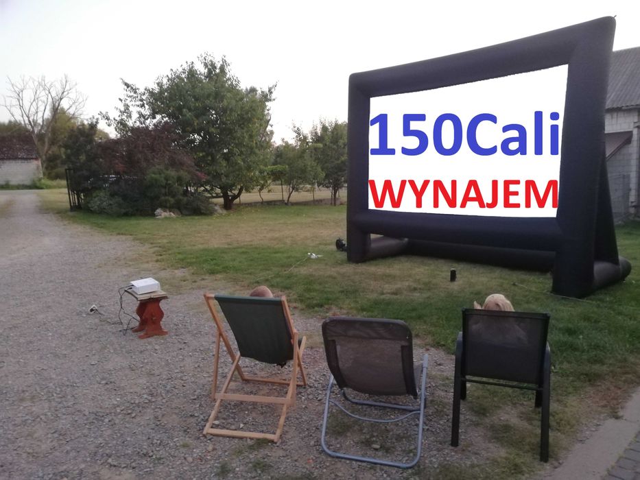Kino plenerowe 150cali - projektor i ekran na twoja imprezę