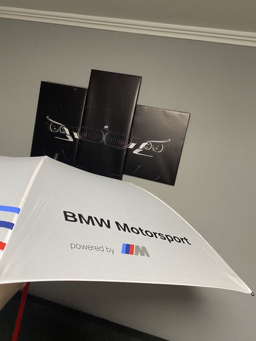 Зонт BMW motorsport ///M, парасолька BMW, білий зонт BMW