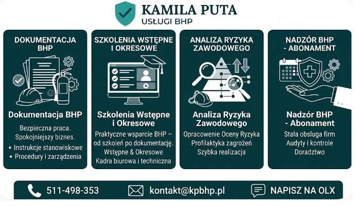 Usługi BHP | Szkolenia BHP, Dokumentacja, Ocena Ryzyka, Nadzór