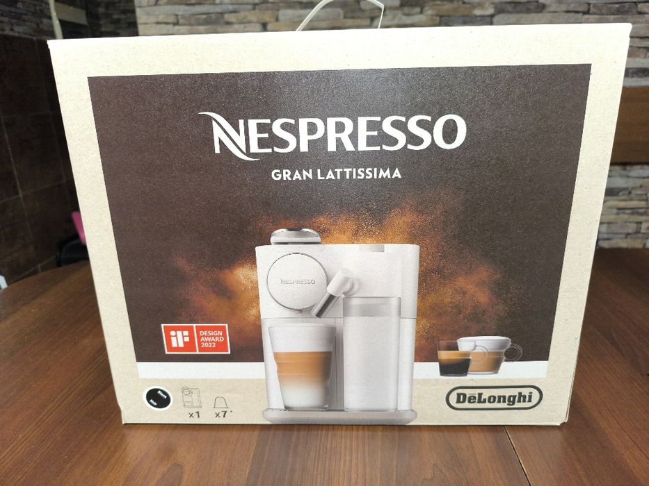 Ekspres do kawy Nespresso Gran  Lattissima DeLonghi – NOWY, zaplombowa