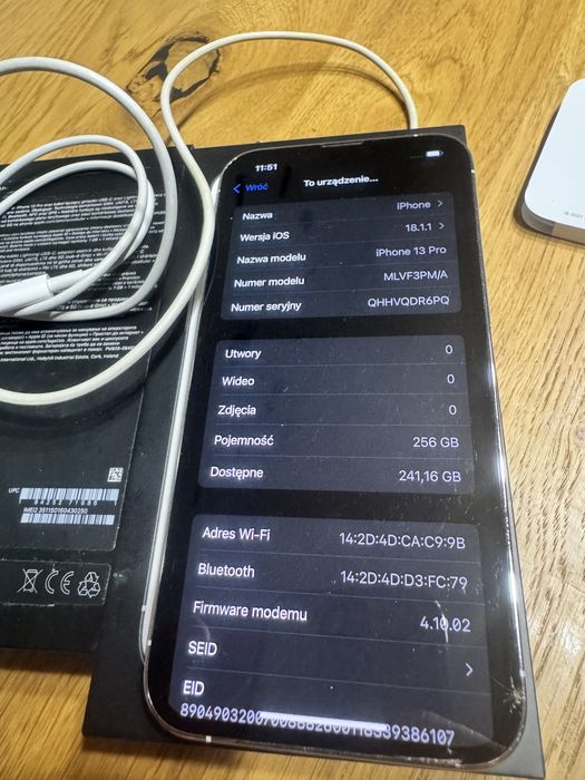 Apple iPhone 13 Pro 256GB silver , komplet z etui