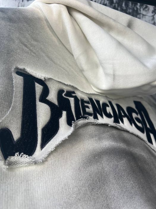 BALENCIAGA спортивный мужской костюм зип-худи штаны белый черный