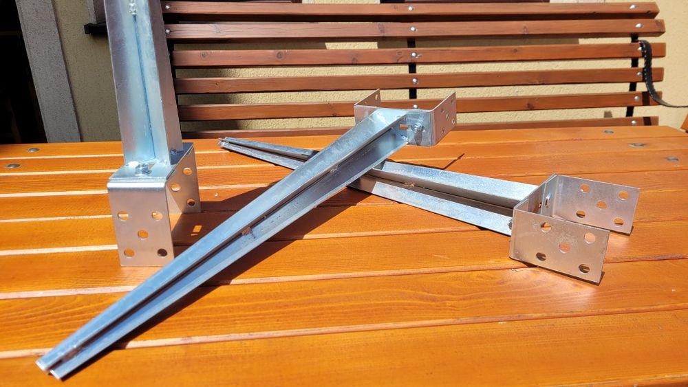 Polska solidna kotwa oc.bl.3 mm Podstawa słupa wbijana do ziemi, kotwa wbijana regulowana 0-120mm×700 mm do altany pergoliWspornik belki 0-170x700mm
