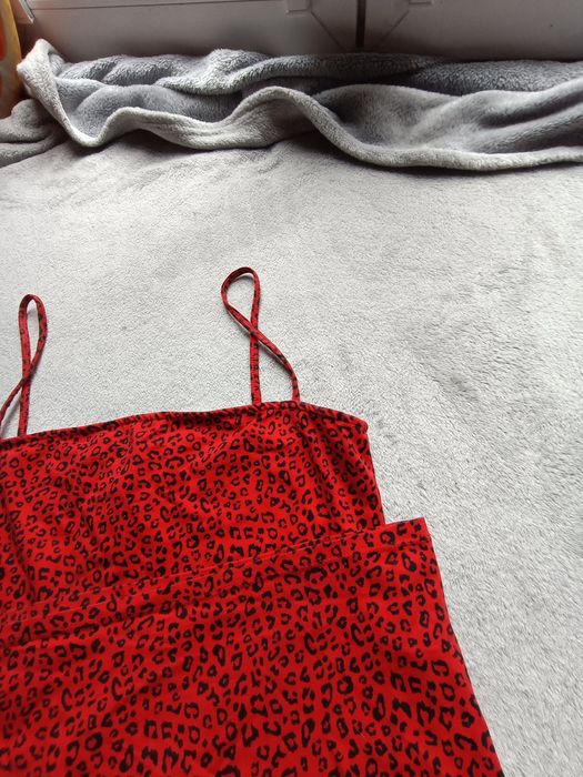 Sukienka obcisła xxl h&m czerwona w centki