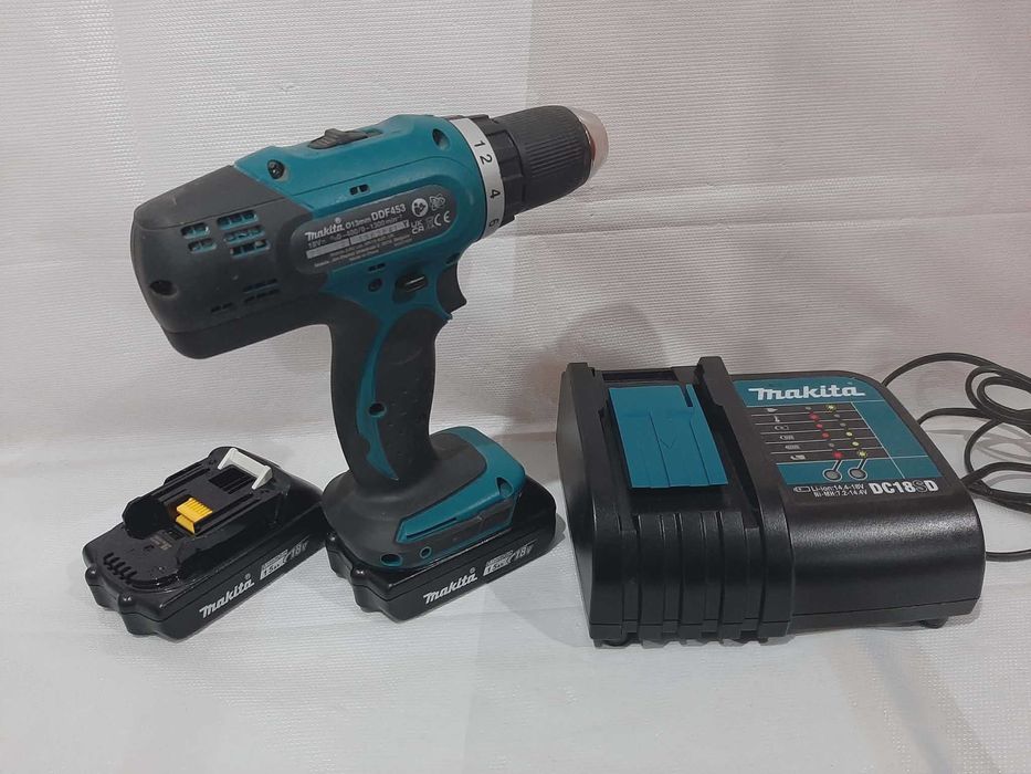 Wiertarko-Wkrętarka Makita DDF453 , 2x akumulator 1.5Ah 18V walizka