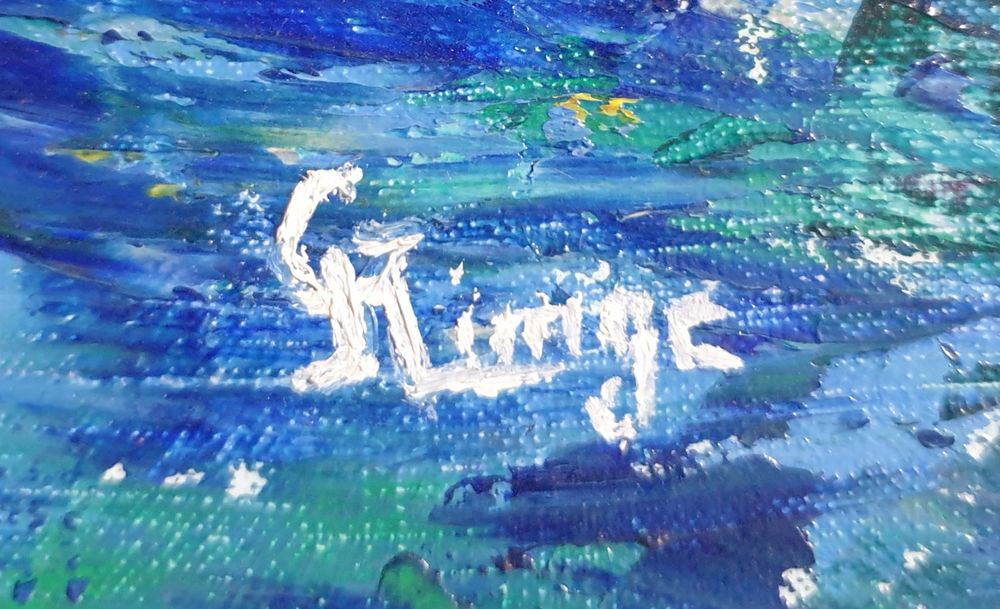 Fantástica pintura paisagística de Burano Veneza em óleo sobre tela