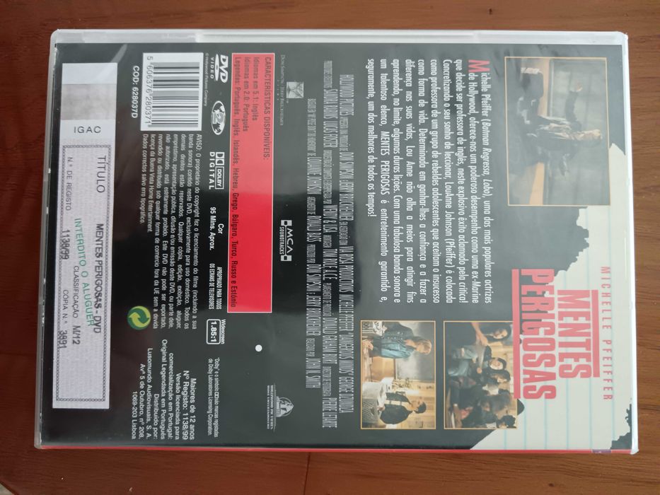 filme dvd original - mentes perigosas