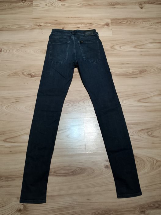 Czarne Spodnie Jeansowe Dżinsowe Lee Malone Skinny Fit
