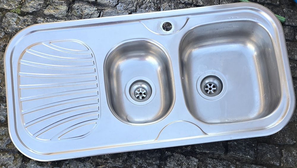 Banca inox com duas pias