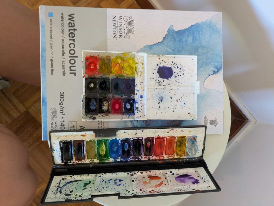 Kit de aguarela – Papel A4 Winsor & Newton + 2 paletas