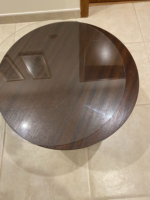 Mesinha de apoio redonda (com oferta de tampo de vidro para proteção)