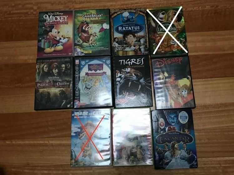 Vários filmes em DV’s e jogos em CD