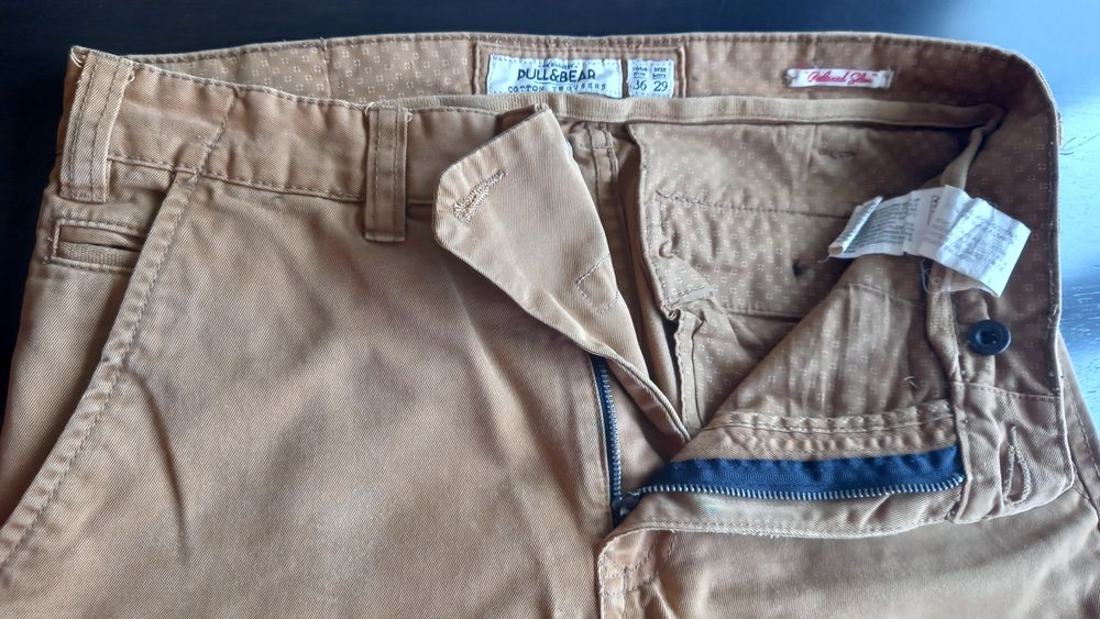 Spodnie jeansowe Pull&Bear 36 S musztardowy