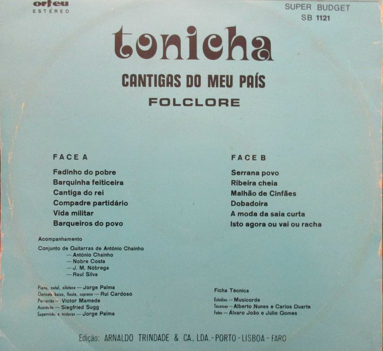 Tonicha - - - - - Cantigas do Meu País - - - - - LP