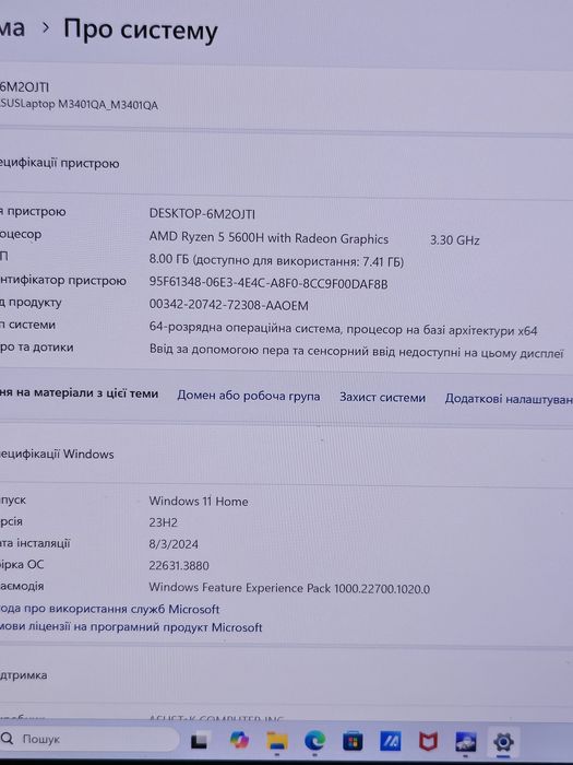 Asus VivoBook pro 14,oled m3401q,
