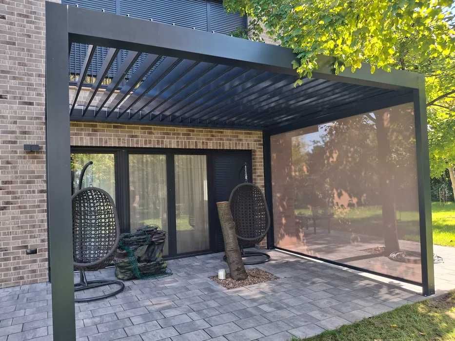 Pergola lamelowa zadaszenie tarasu ogród zimowy poliwęglan szkło 5 x 3