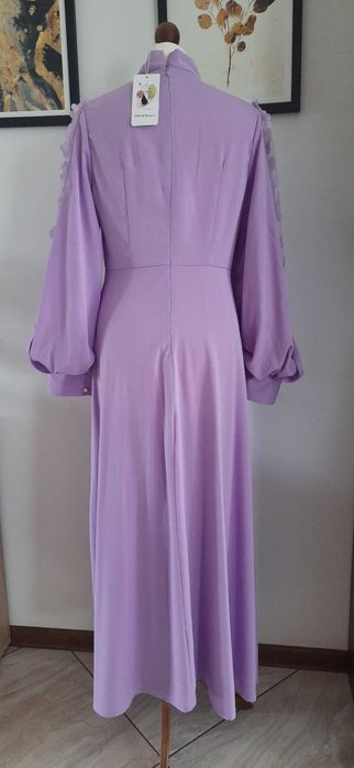 Sukienka długa balowa lilowa