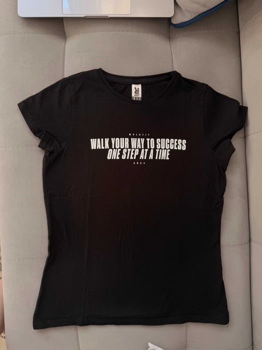 czarny T-shirt 100% bawełna Walk Fit