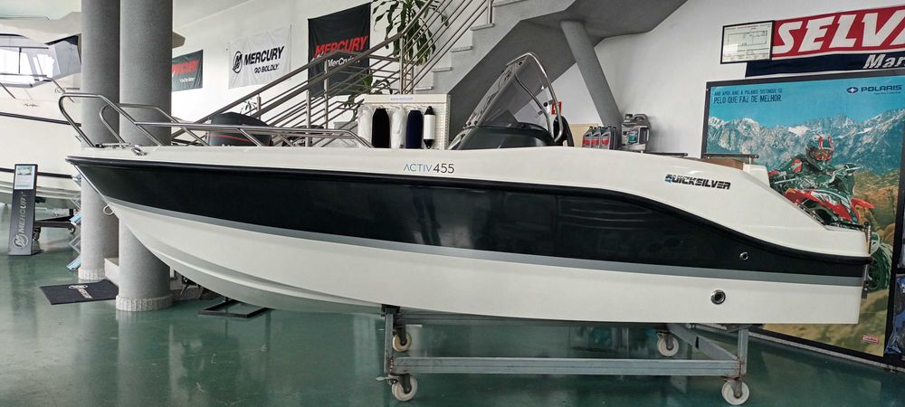 Barco QUICKSILVER Activ 455 open motor Mercury 50hp ELPT EFI    NOVO