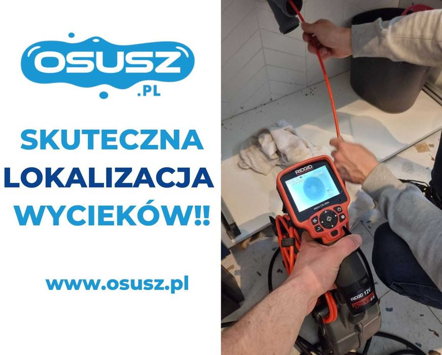 Lokalizacja wycieków wody, wykrywanie przecieków, termowizja, Osusz.pl