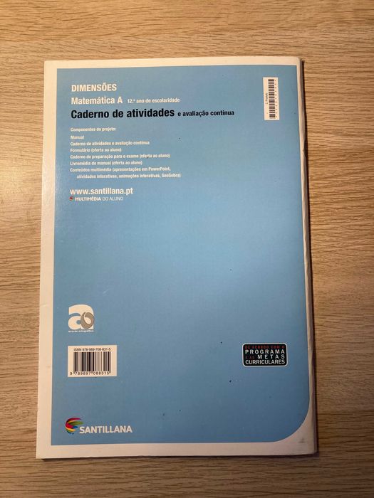 Dimensões - Caderno de Atividades Matemática A 12ºano