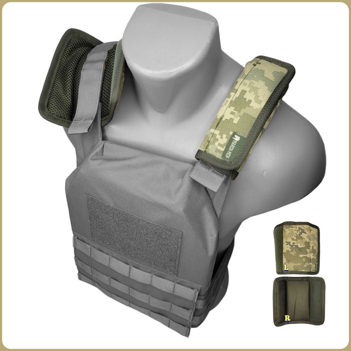 Плечові накладки подушки демпфер під лямки бронежилет плитоноски Койот