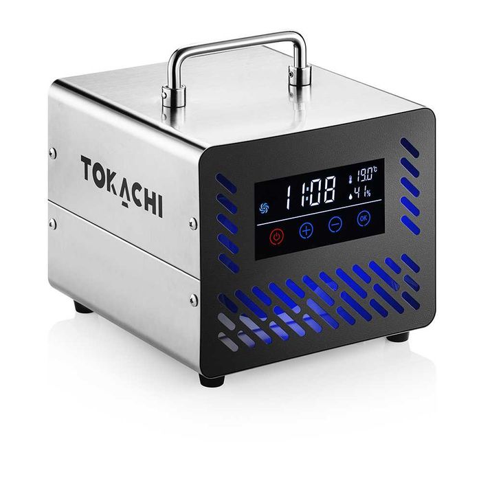 Mocny OZONATOR Profesjonalny Generator Ozonu 70000mg/h Oczyszczacz Powietrza 155W Dotykowy Panel Pilot Higrometr Timer 4 Płytki 70g