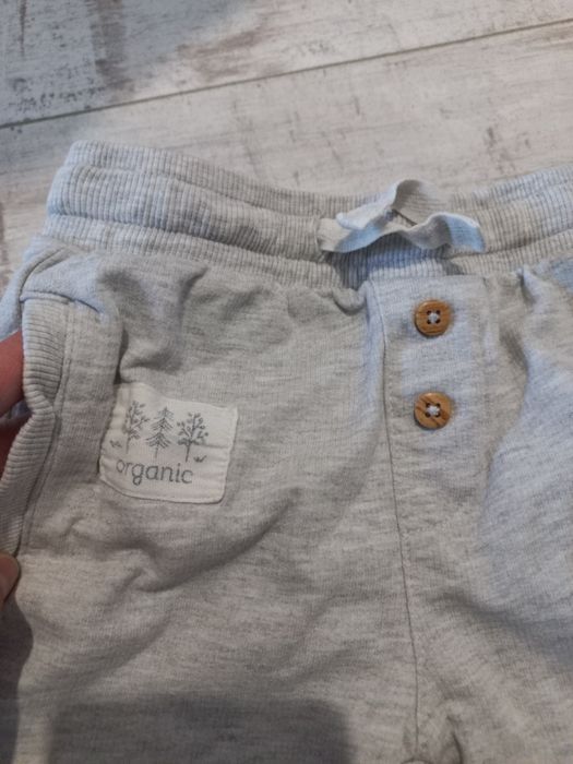 Szare spodnie 92 bio cotton bawełna organiczna 18-24 miesiące