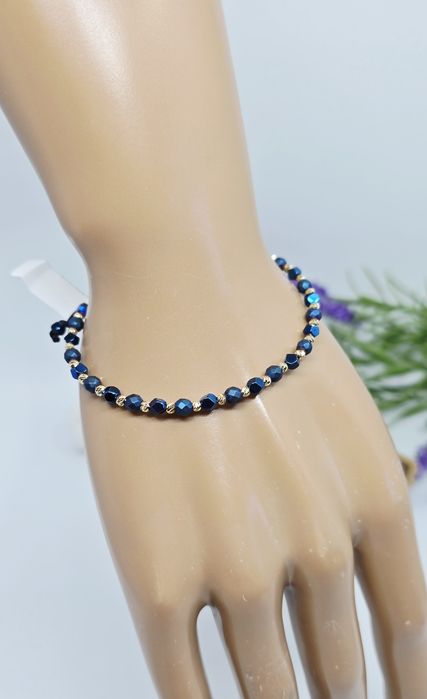 Złota bransoletka na sznurku próba 585 14k