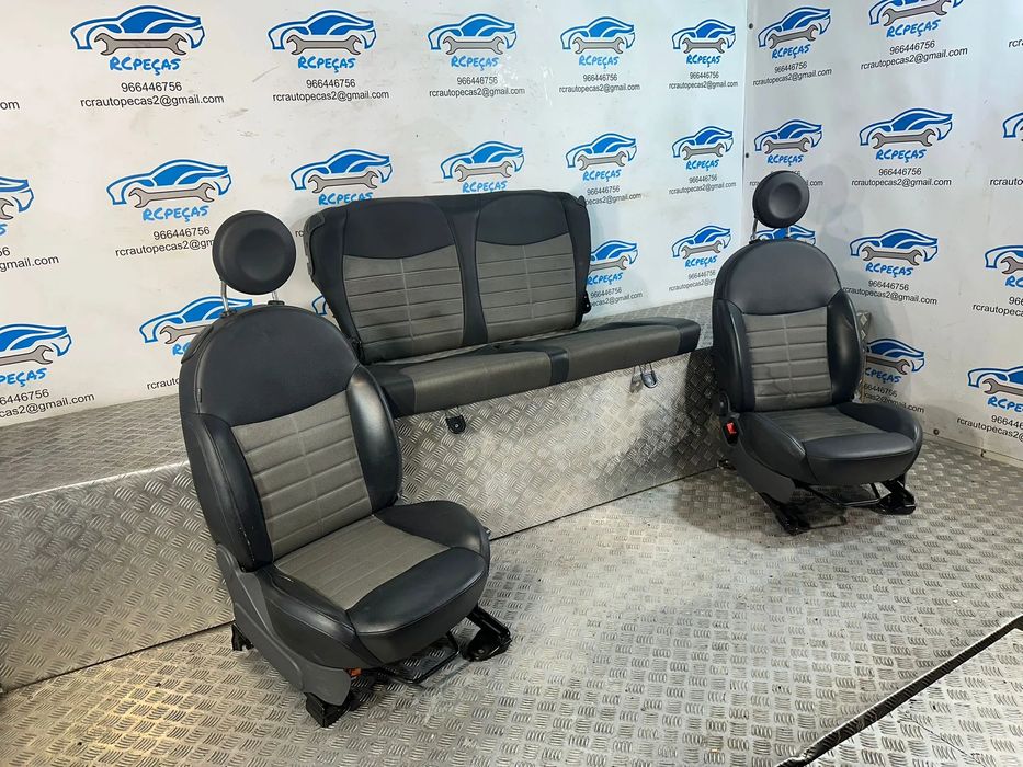 Conjunto Bancos Pele Perfurada Tecido Fiat 500 Sport 312 2007 -