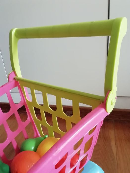Carrinho de compras com 6 peças para crianças