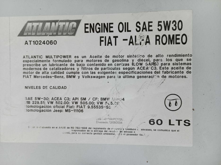 Óleos OEM 0w20 / 0w30 / 5w30 / 5w40 / 10w40 Low Cost