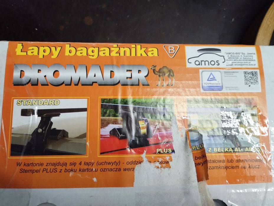 Uniwersalny Bagażnik dachowy do damochodów Amos Dromader