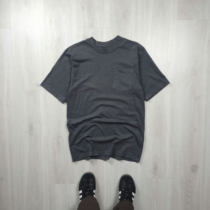 T-shirt Dickies lisa cinza escuro 100% algodão com bolso frontal