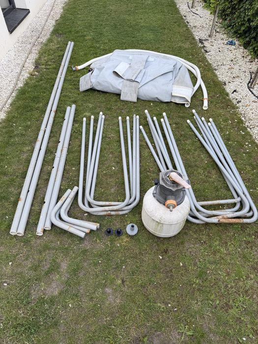 Basen Bestway 412x201x122cm, pompa piaskowa, rury, pokrkowiec