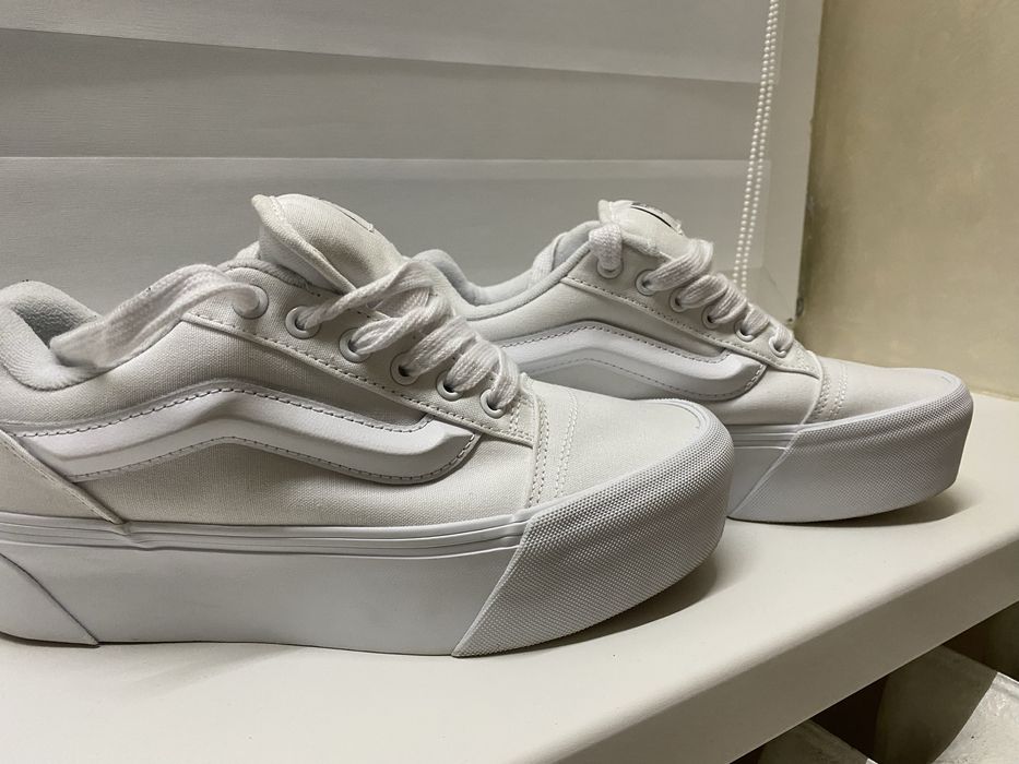 Vans knu Stack Білі на високій піддошві