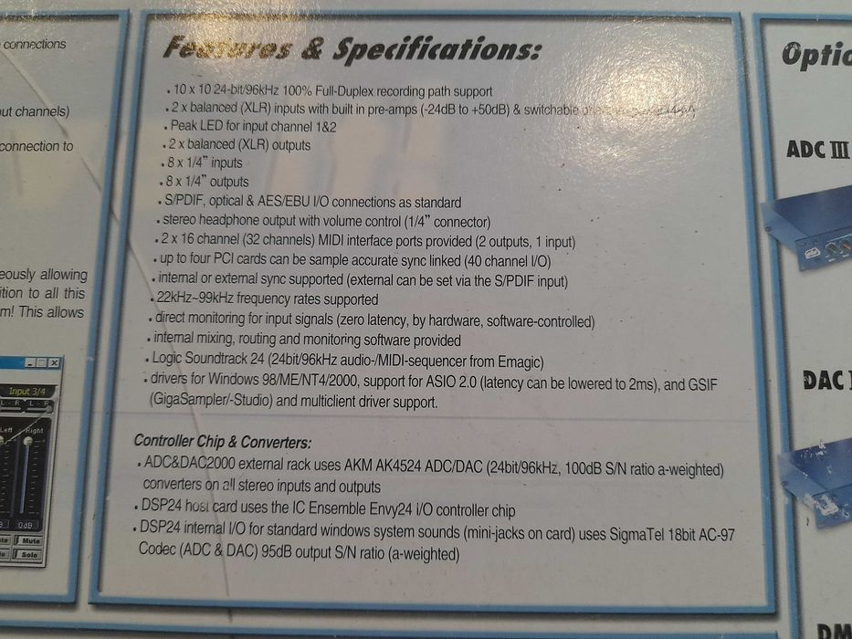 DSP2000 STAudio Interfejs audio karta pci studio (Vintage OLO)