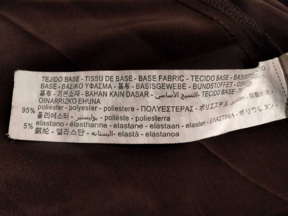 Saia plissada castanha efeito camurça Zara